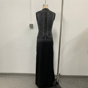 Sleeveless Fringe Bandage Top and Skirt Set-Black