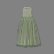 Strapless Mesh Princess Maxi Evening Gown - product view 18