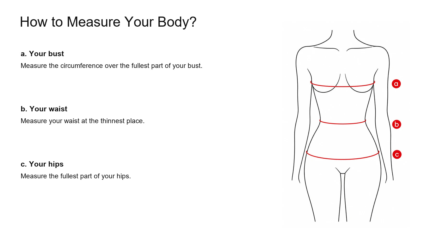 How to measure bust, waist and hips