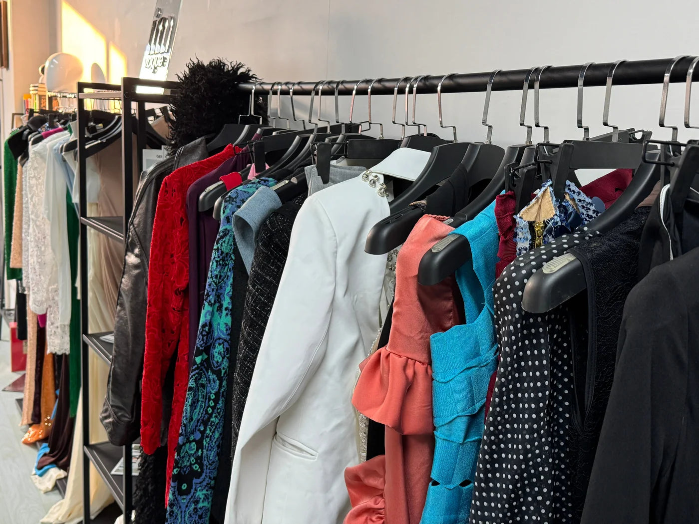 Selected women's fashion styles in the sample room
